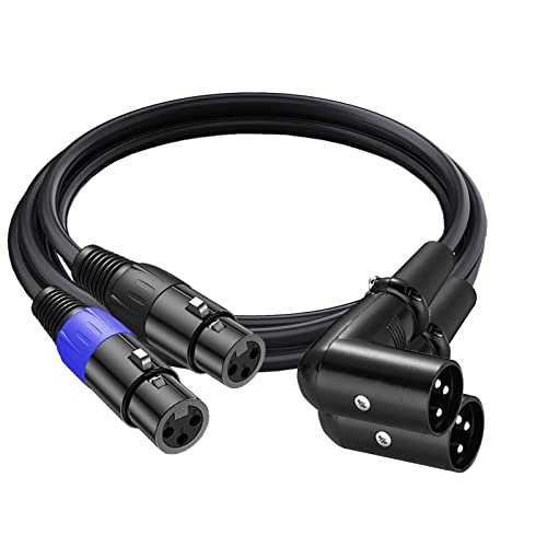 Right Angle XLR to Straight XLR Plug Cable 90-Degree Female to